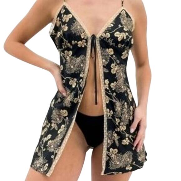 Victoria's Secret Other - Victorias Secret Womens Tie Front Babydoll Chemise Slip Size Large Satin Sexy